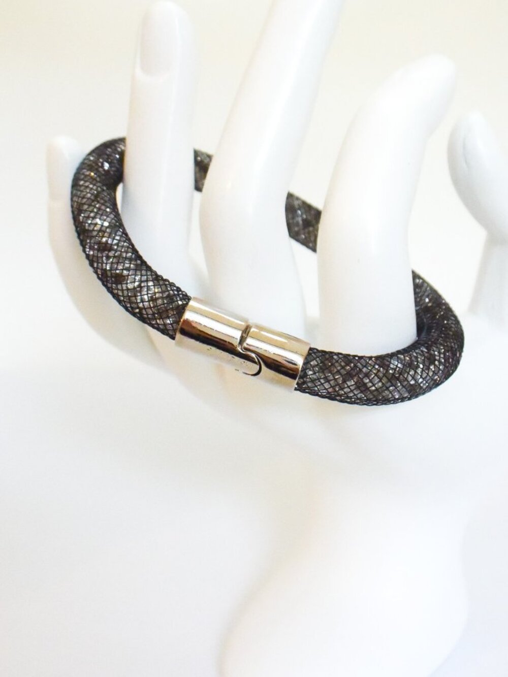 *Swarovski* Stardust Mesh Black Crystal Bracelet/Bangle - NEW!